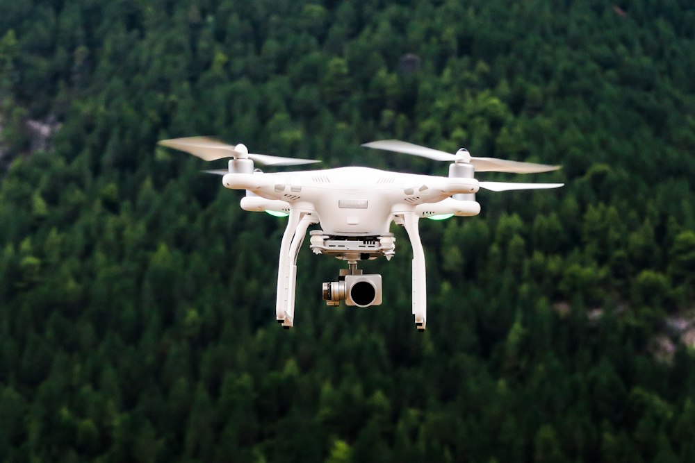 Drone flying over landscape